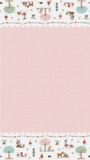 Whimsical Woodland - Border Print - Pink - Yardage