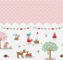 Whimsical Woodland - Border Print - Pink - Yardage