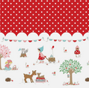 Whimsical Woodland - Border Print - Red - Yardage