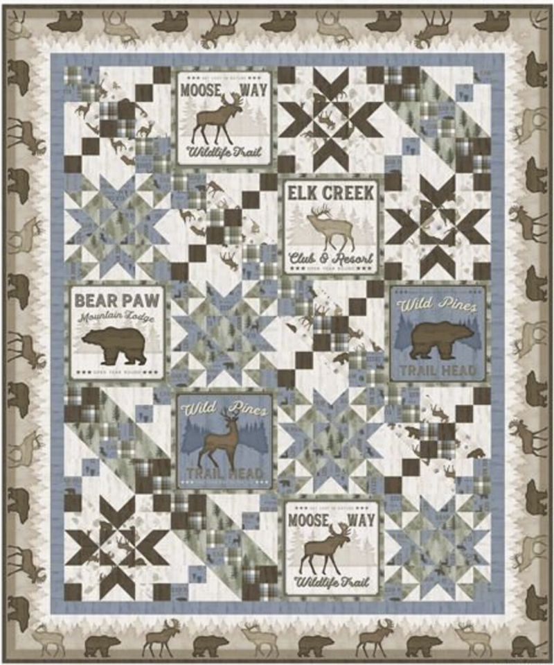 Wildlife Trail 61"x73" Quilt Kit