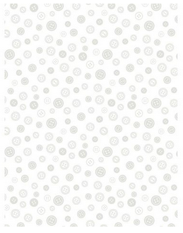 Sew Happy 2 - Button Toss White on White- Fabric