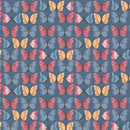 Secret Garden Collection Camelot -Beauty of Butterflies-Denim - Yardage