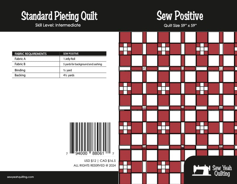 Sew Positive Quilt 59" x 59"