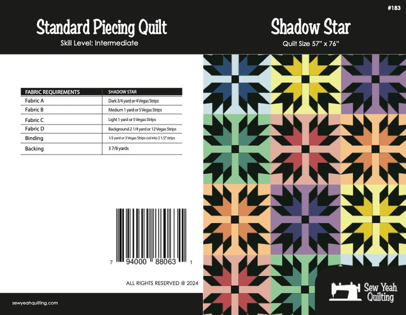 Shadow Star Quilt 57" x 76"