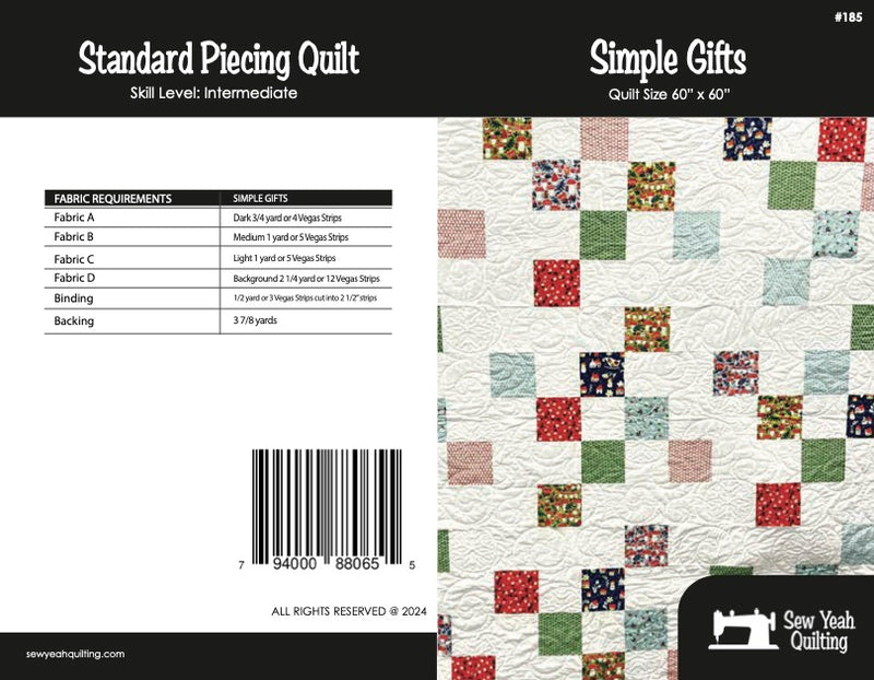 Simple Gifts Quilt 60" x 60"