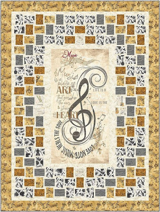 Surrounded By Music 54.5" x 72" Quilt Kit