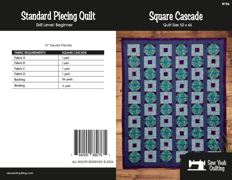 Square Cascade Quilt 52" x 66"