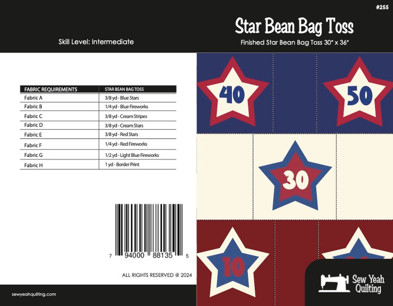 Star Bean Bag Toss Quilt 30" x 36"