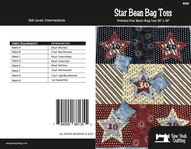 Star Bean Bag Toss Quilt 30" x 36"