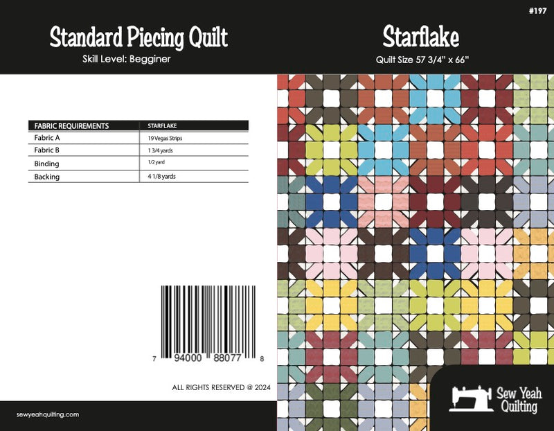 Starflake Quilt 57 3/4" x 66"