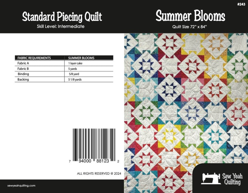 Summer Blooms Quilt 72" x 84"