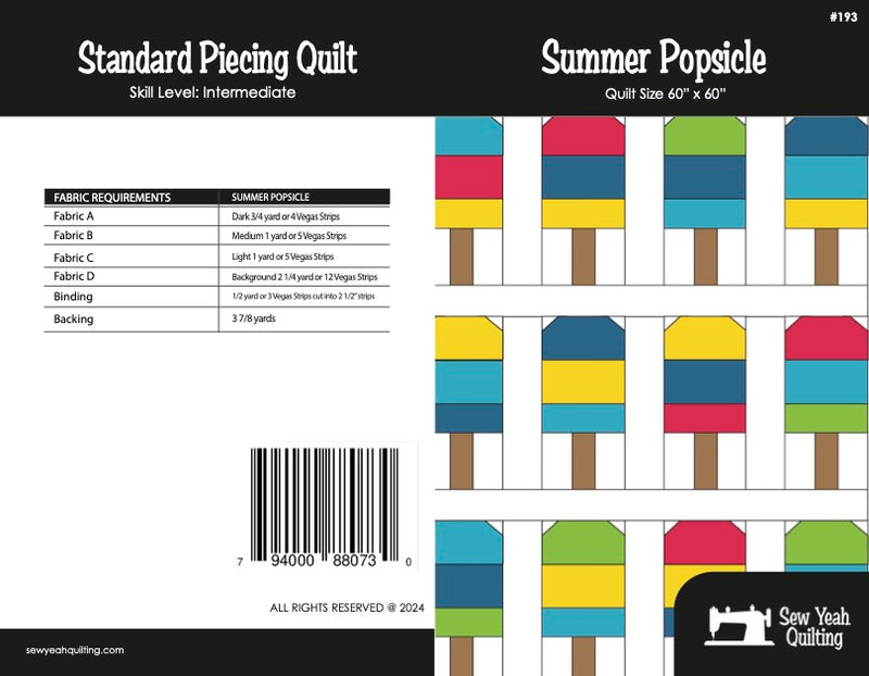 Summer Popsicle Quilt 60" x 60"