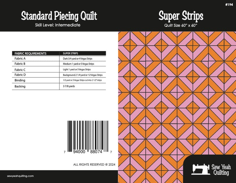 Super Strips Quilt 60" x 60"