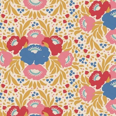 Tilda Jubilee Autumn Bouquet Mustard Fabric