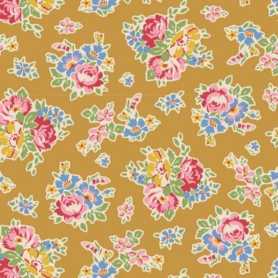 Tilda Jubilee Sue Mustard Fabric