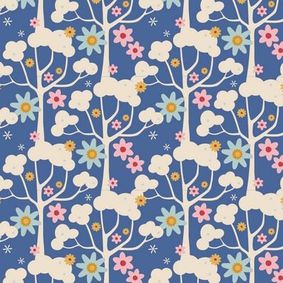 Tilda Jubilee Wildgarden Blue Fabric