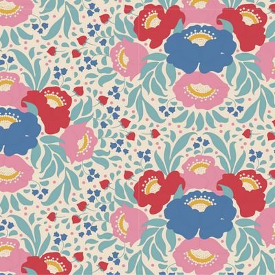 Tilda Jubilee Autumn Bouquet Teal Fabric