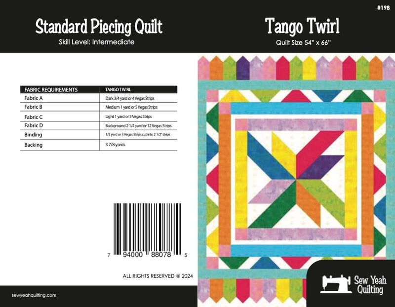 Tango Twirl Quilt 54" x 66"