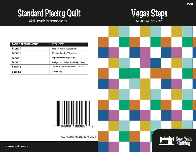 Vegas Steps Quilt 72" x 92"