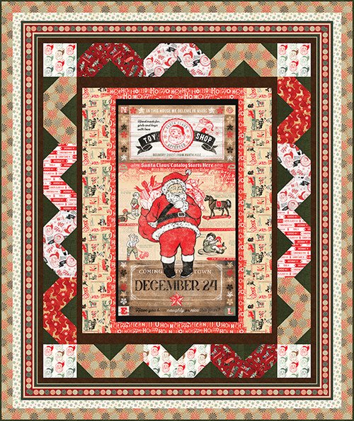 Vintage Whisper from Santa 63" x 75" Quilt Kit