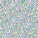 Fairy Boutique - Flowers & Butterflies - Teal/Purple - Yardage