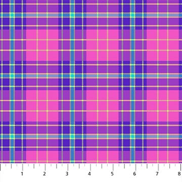 Piccadilly Large Plaid Pink Multi Yardage