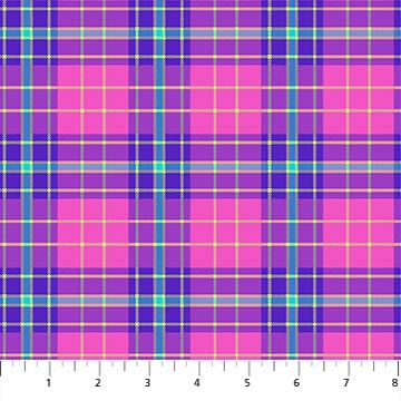 Piccadilly Large Plaid Pink Multi Yardage