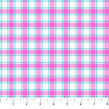 Piccadilly Tri Color Check Pink Multi Yardage