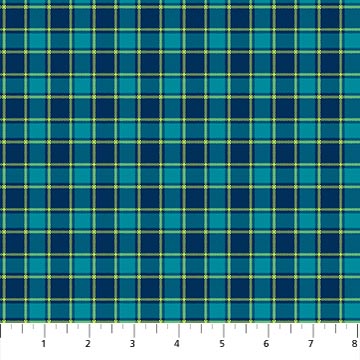 Piccadilly Tri Color Check Navy Multi Yardage