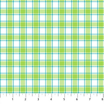 Piccadilly Tri Color Check Lime Multi Yardage