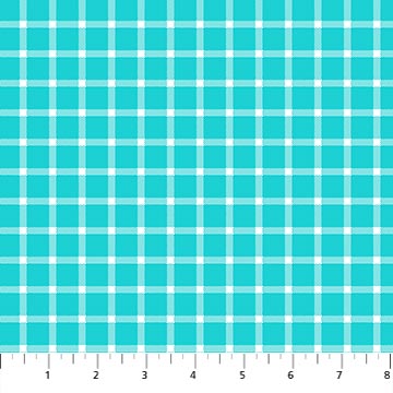 Piccadilly Open Check White/Aqua Yardage