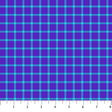Piccadilly Open Check Purple/Aqua Yardage