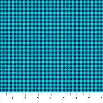 Piccadilly Gingham Navy/Turquoise Yardage