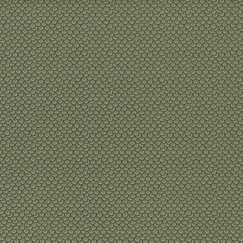 Alexandra Stitched Scallop Olive  Fabric