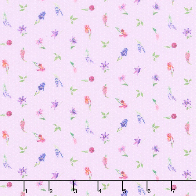 Deborah's Garden Mini Floral Lilac Multi Fabric