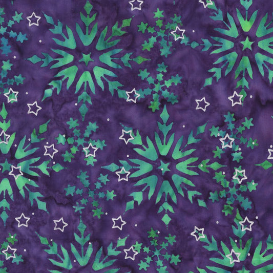 Sparkly Christmas Batik - Star of Bethlehem - Purple - Yardage