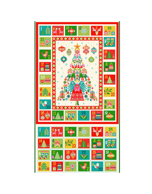Christmas Brights Advent Calendar  Panel 24 x 44" Makower UK