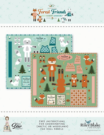 Forest Friends Doll Panel, Back Country Adventure  - Riley Blake
