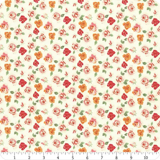 Bloomberry Cream Tiny Roses Fabric