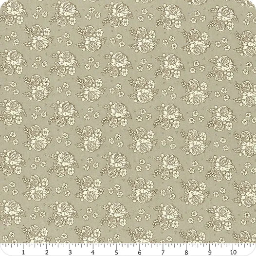 Bloomberry Gray Petite Flowers Fabric