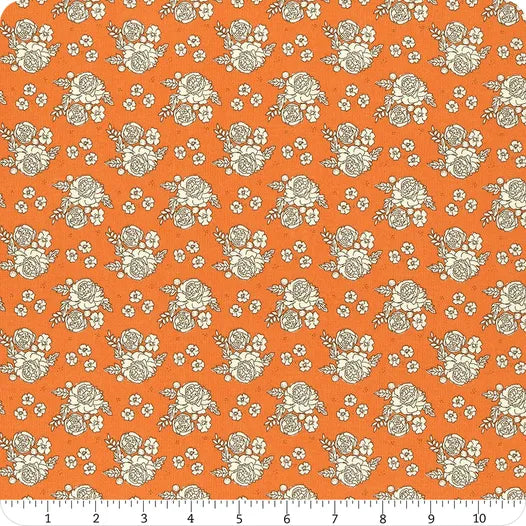 Bloomberry Tangerine Petite Flowers Fabric