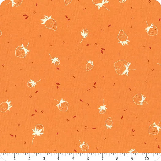 Bloomberry Tangerine Berry Sprouts Fabric