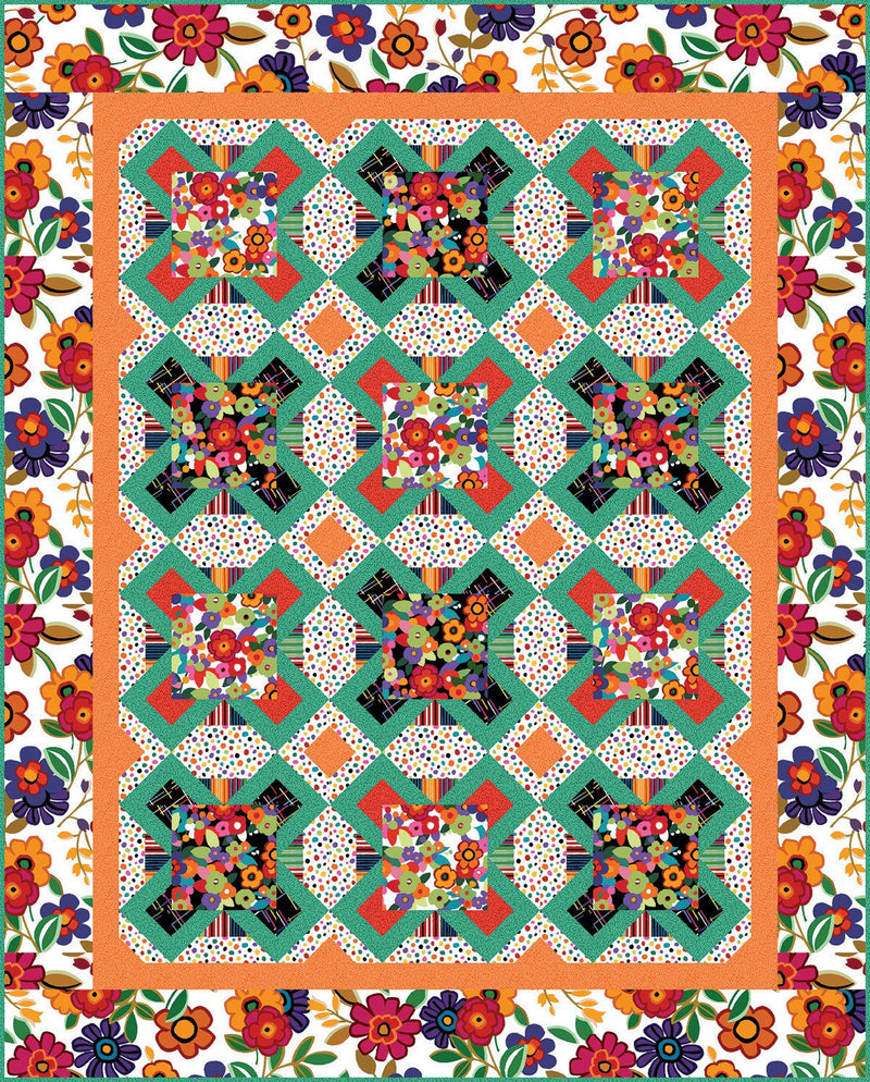 Garden at the Crossroads 49"x 61" Quilt Pattern