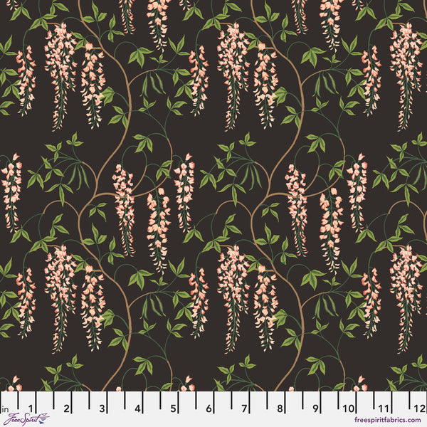 Water Garden Laburnum Falls Black Fabric