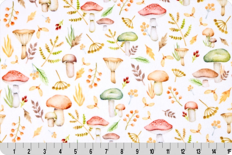 Mushrooms Digital Cloud Cuddle 60" Multi Yardage