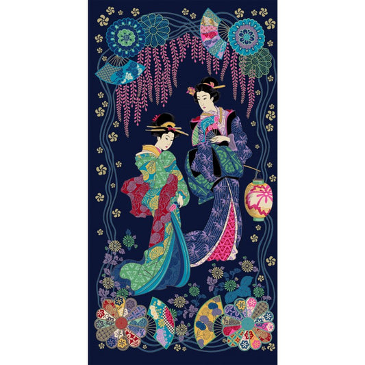 Kamakura Sisters - Moonlit Kimono 24" - Panel