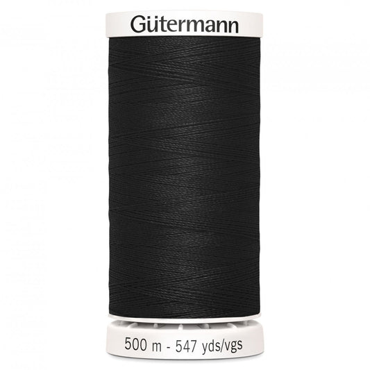 Gutermann - Polyester All Purpose Thread - 500 m/547 yds - #10 - Black