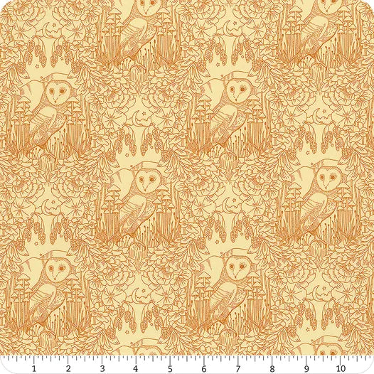 Coyote Hill Moonlit Guardian Sepia Fabric