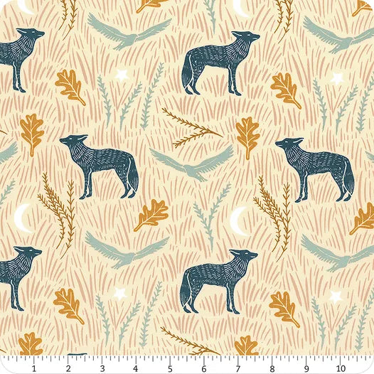 Coyote Hill Wild Woodblock Day Fabric