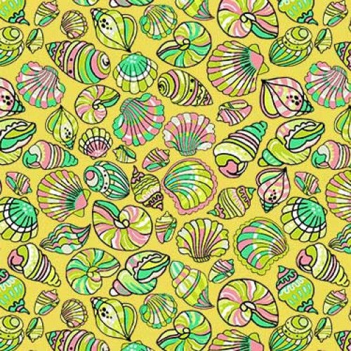 Beach Cats Beach Shells Fabric